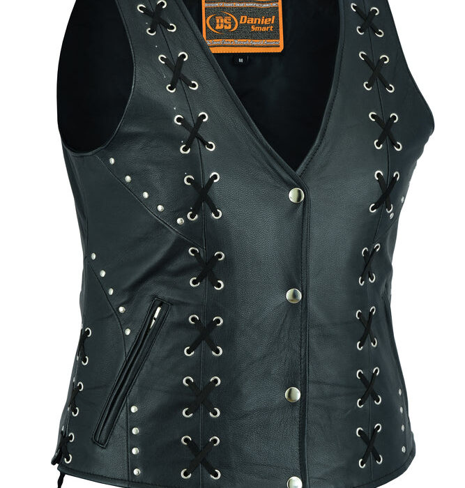 DS234 Women's Open neck Vest with Lacing Details