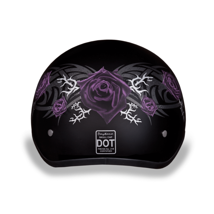 D6-PR D.O.T. DAYTONA SKULL CAP - W/ PURPLE ROSE