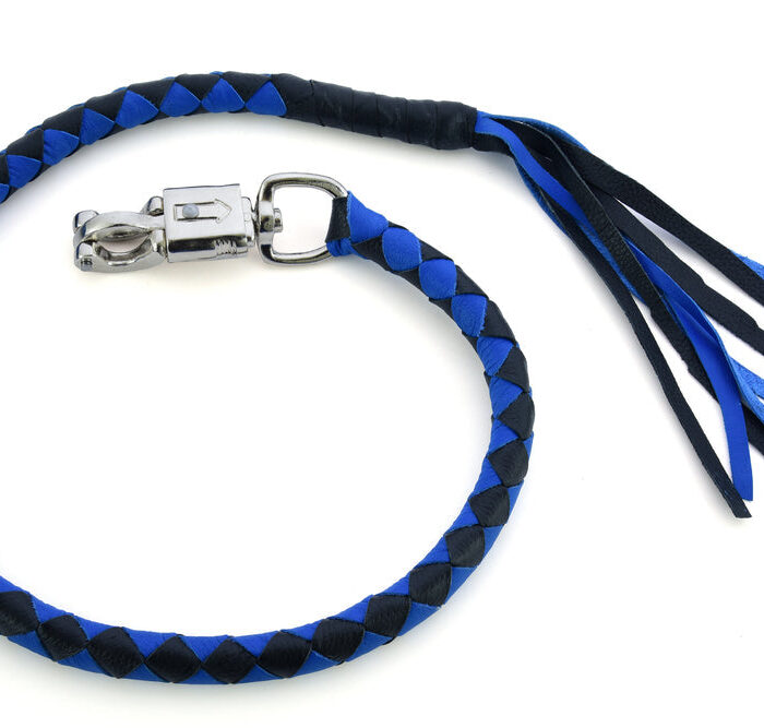 GBW205 Leather Biker Whip-Blue/Black